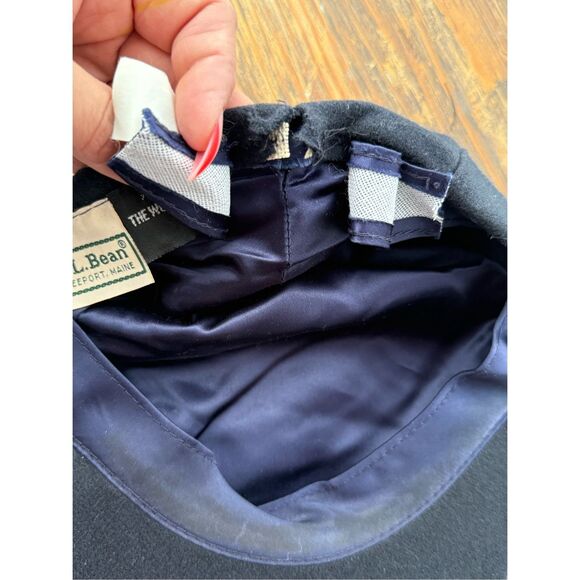 VTG L.L. Bean Men's 100% Wool Newsboy Cabbie Flat Cap Hat Blue Small - Picture 5 of 6